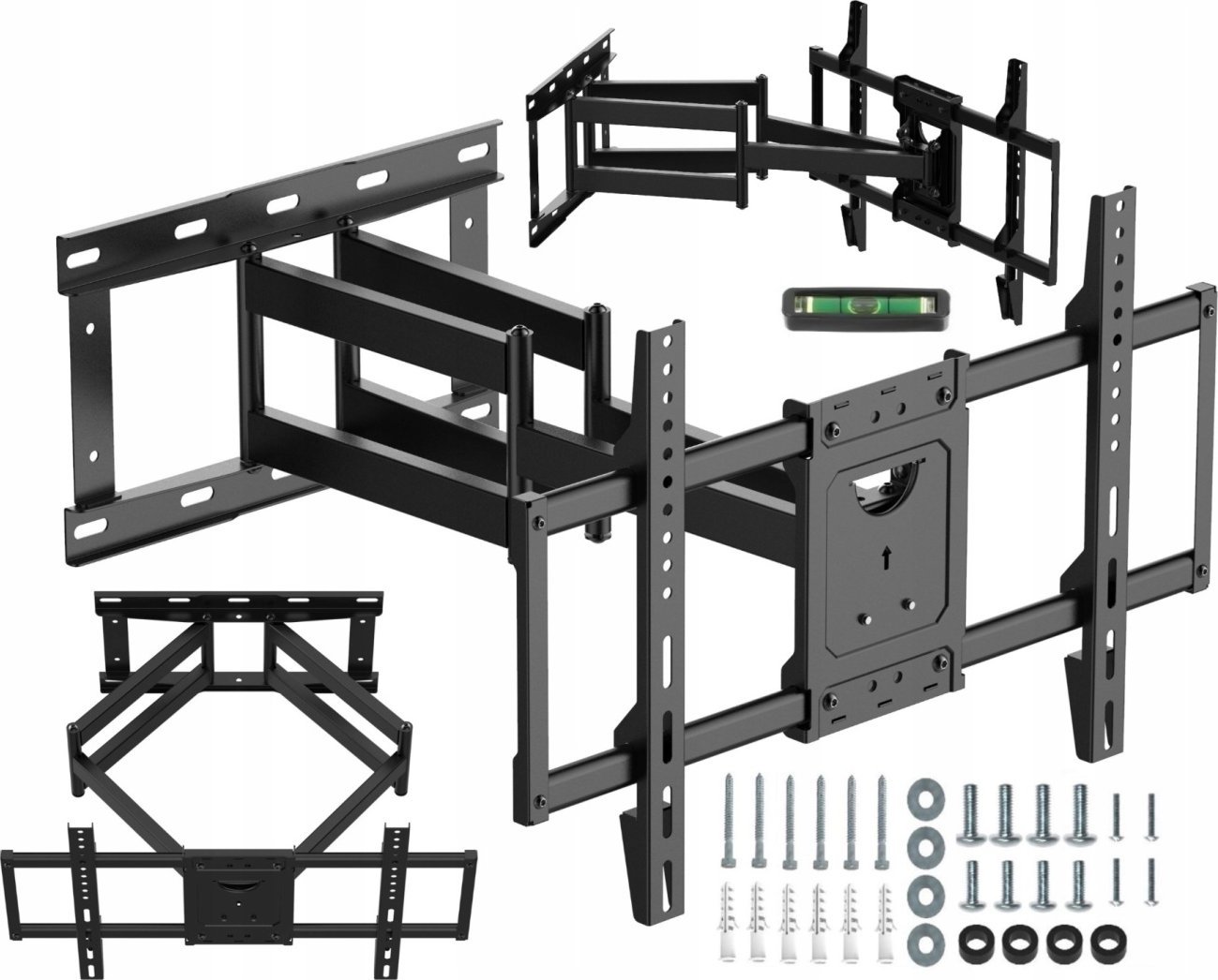 VETOUSON Długi 65cm Uchwyt do Telewizora 32-65 cali Obrotowy Uniwersalny Wieszak TV