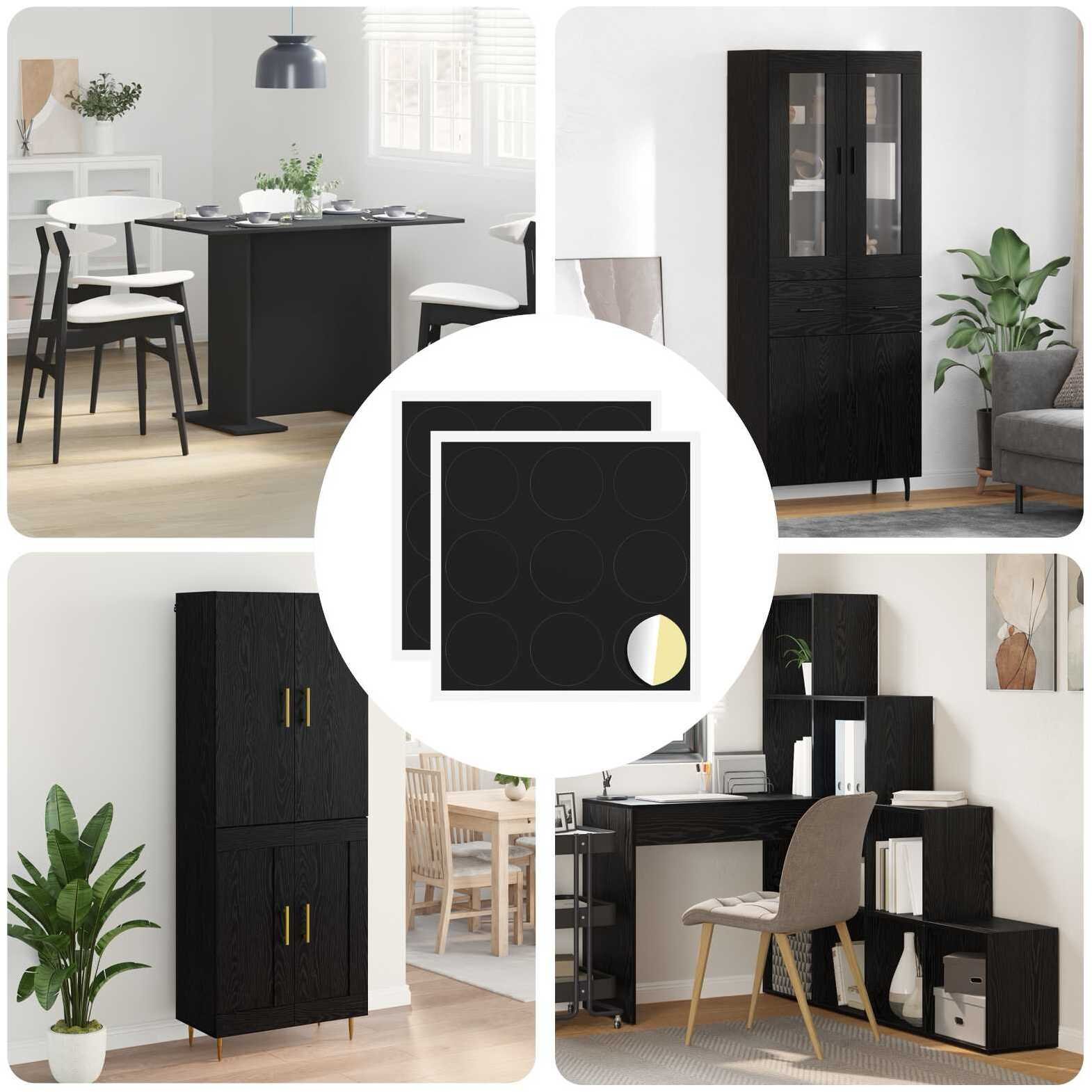 vidaXL Okładka Śrubowa Samoprzylepna 2 pcs Czarny 20 x 0,5 mm