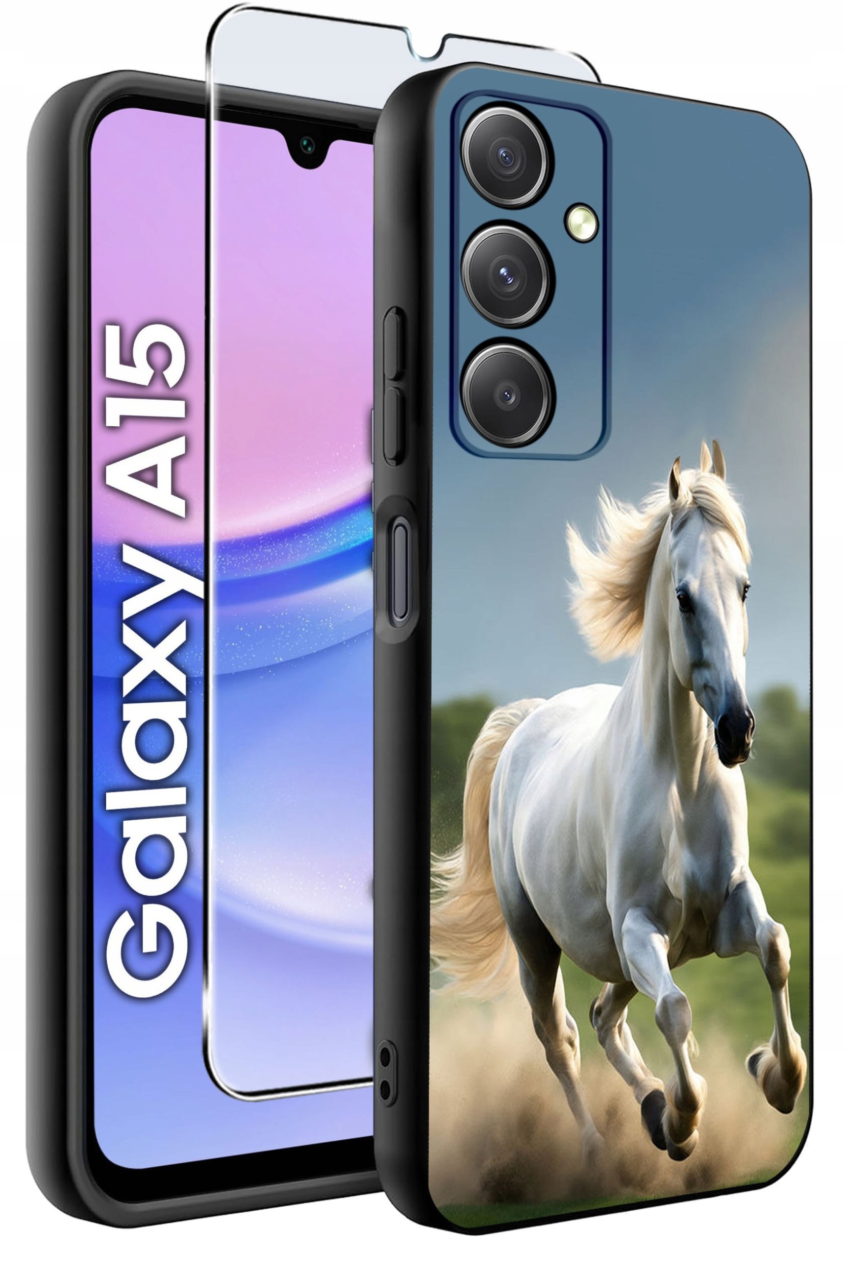 ETUI do Samsung A15 4G | 15 5G WZORY | SILIKONOWE MATT CASE + SZKŁO 9H