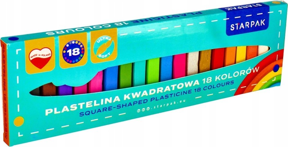 Starpak PLASTELINA 18KOL KWADR STK PUD 1/40
