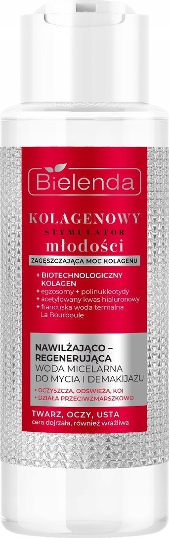 Bielenda Kolagenowy stymulator młodości Nawilżająco-regenerująca woda micelarna do mycia i demakijażu 400ml