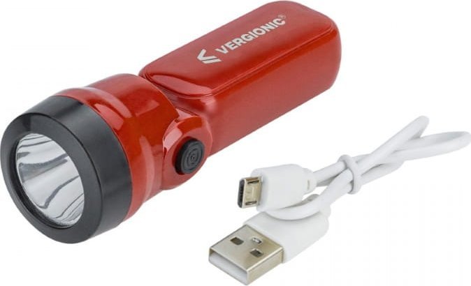 Latarka podręczna mała ładowana LED kieszonkowa czerwona