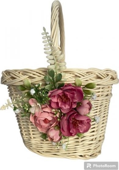 Wnuk Koszyczek Biały Krystynka (Owalny/Kwiat)