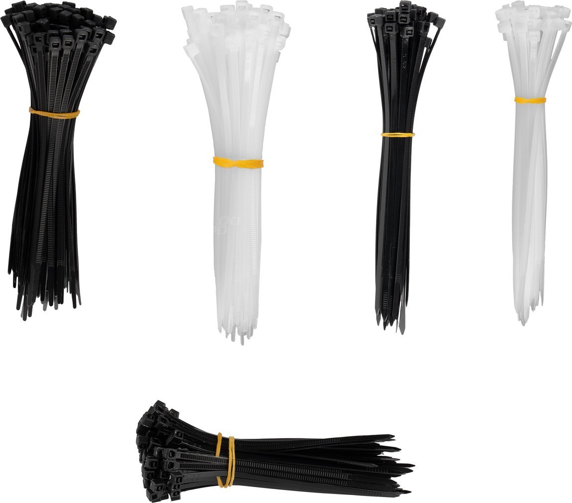 AMiO Opaski zaciskowe plastikowe wielokolorowe zestaw 500 szt. amio-04317