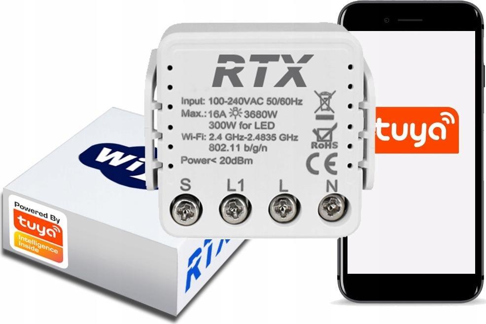 RTX TUYA WiFi Sterownik przekaźnik dopuszkowy 16A MINI