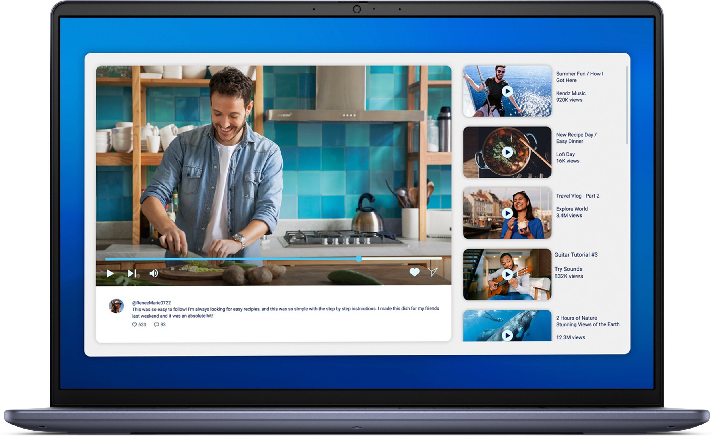 DELL DC16251 Intel Core 7 150U Laptop 40,6 cm (16") Full HD+ 16 GB DDR5-SDRAM 512 GB SSD Wi-Fi 6E (802.11ax) Windows 11 Home Niebieski