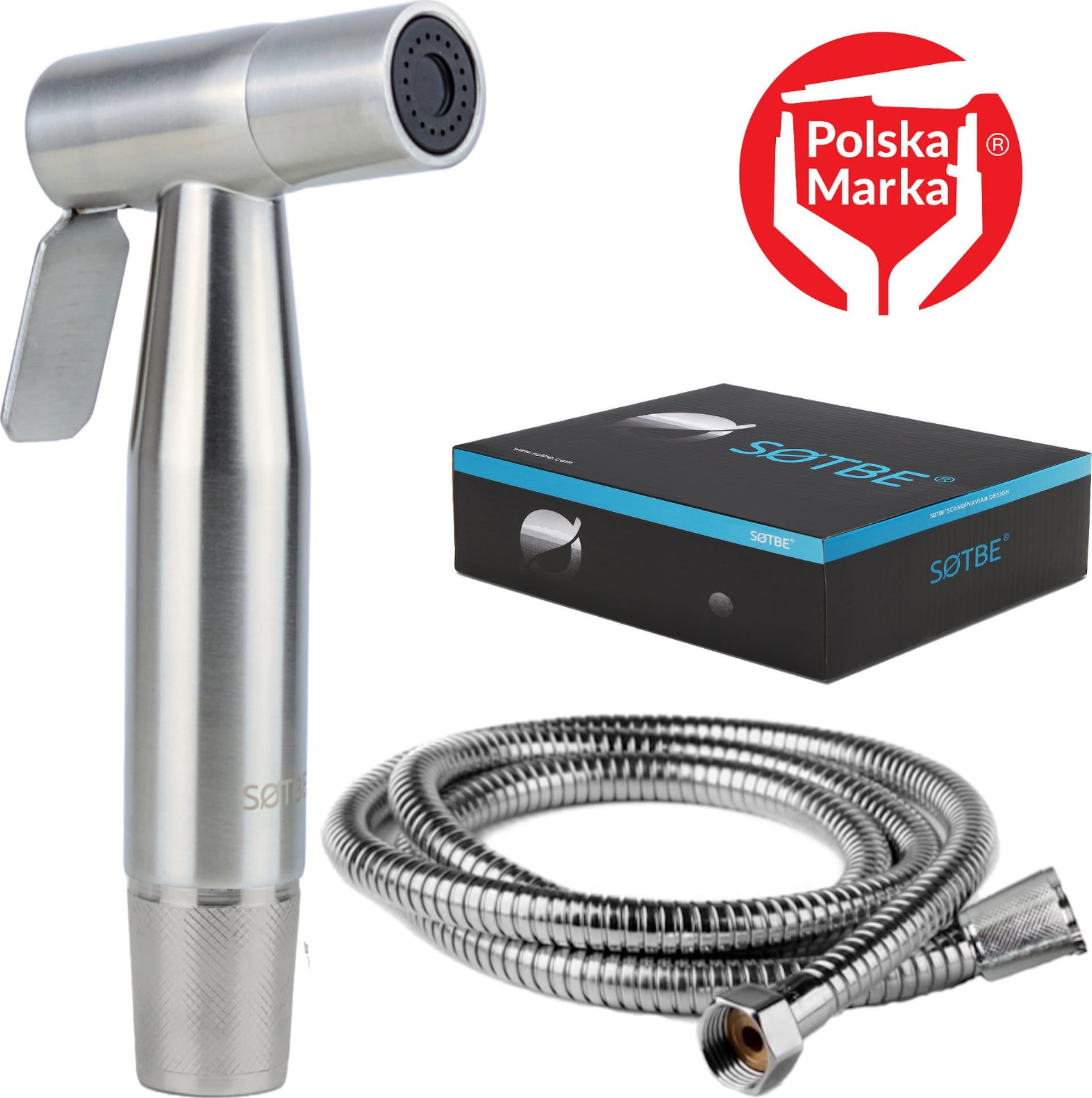 Słuchawka prysznicowa Sotbe SOTBE LARK BIDETTA DUE INOX Zestaw słuchawka bidetowa z wężem . STAL NIERDZEWNA INOX
