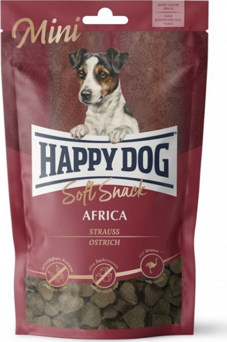 Happy Dog Soft Snack Mini Afryka, przysmak dla psów dorosłych do 10 kg, struś, 100g, saszetka