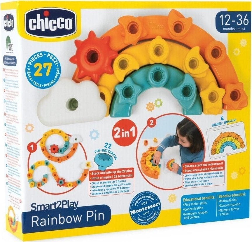 Chicco Pinezki kolorowe tęcza