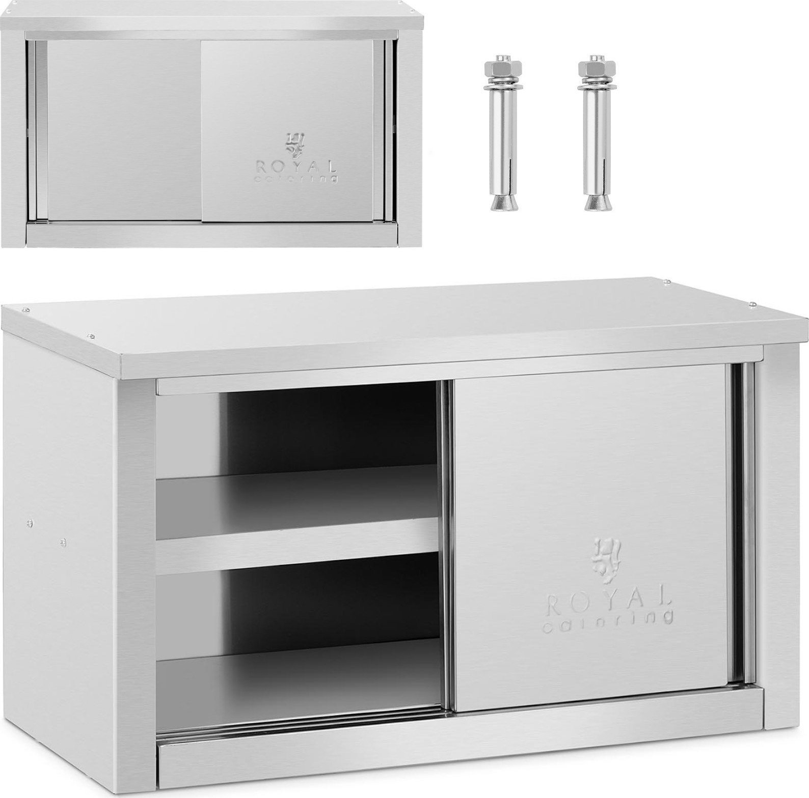 Royal Catering Szafa ścienna gastronomiczna z drzwiami przesuwanymi STAL 120 kg 90 x 40 x 50 cm Szafa ścienna gastronomiczna z drzwiami przesuwanymi S