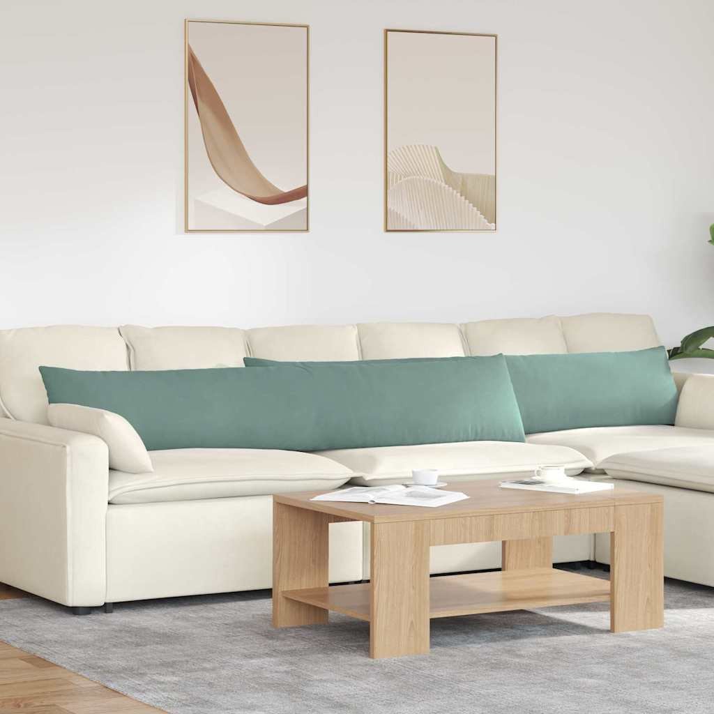 vidaXL Poduszki na sofę 2 pcs Zielony morski 200 x 40 cm