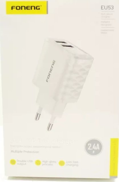 Ładowarka Foneng Ładowarka sieciowa Foneng EU53 2xUSB-A, 2,4A (Biała)