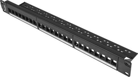 Lanberg Patch panel 1U 19" Pusty 24x slot keystone Czarny (PPKS-1024-B)
