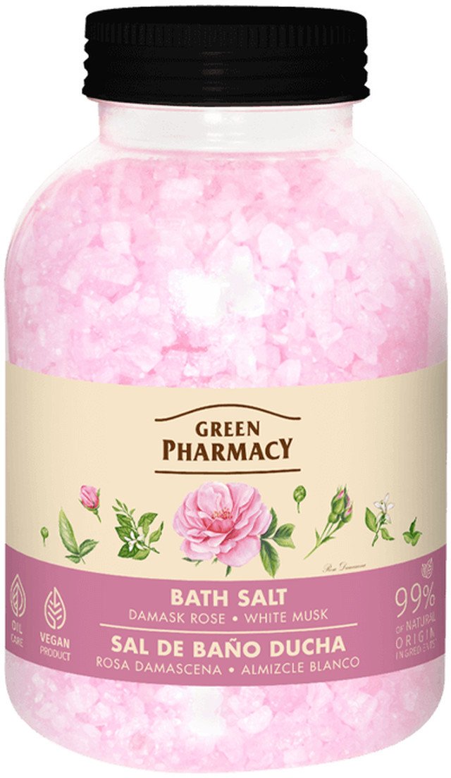 Green Pharmacy Sól do kąpieli Róża damasceńska + Białe piżmo 1000g