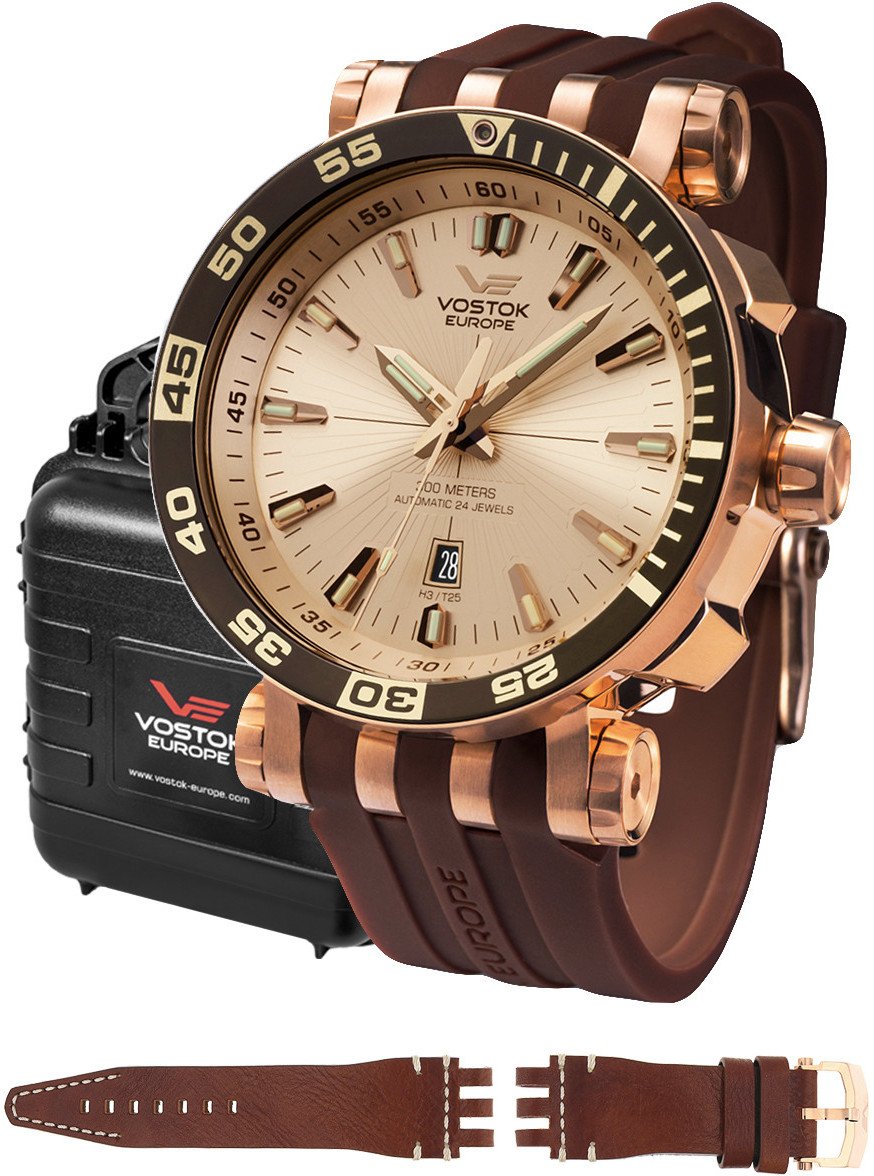 Zegarek męski Vostok Europe NH35A-575B281S brązowy