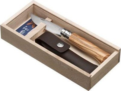 Opinel Opinel No. 08 Olive wood + sheath in pencil box