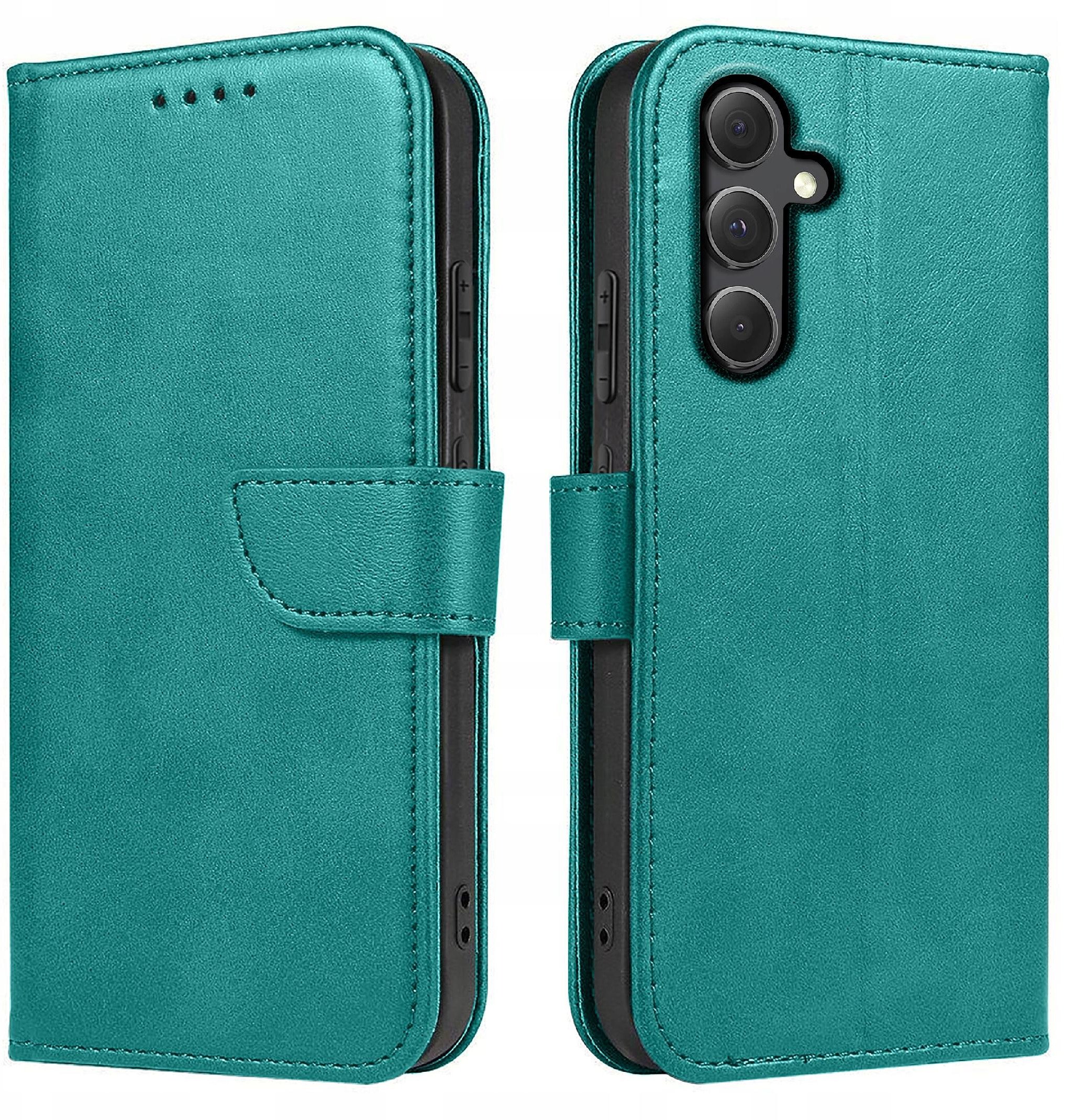 Etui do Samsung Galaxy S23 FE Skórzane PORTFEL SKIN CASE +Szkło OCHRONNE 9H