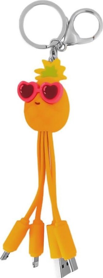 Kabel USB MCD USB-A - USB-C + microUSB + Lightning Pomarańczowy (5903420909470)