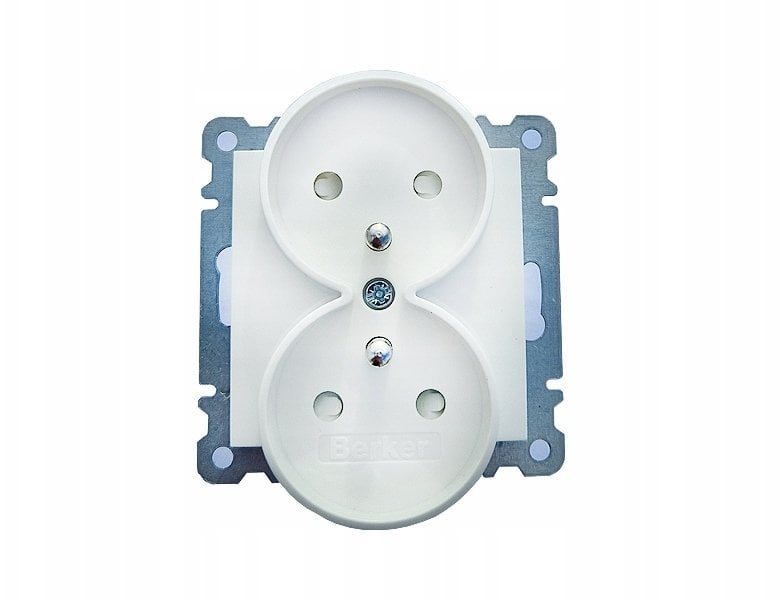 Hager Gniazdo podwójne z uziemieniem do ramek 1- lub wielokrotnych biały 5361878989