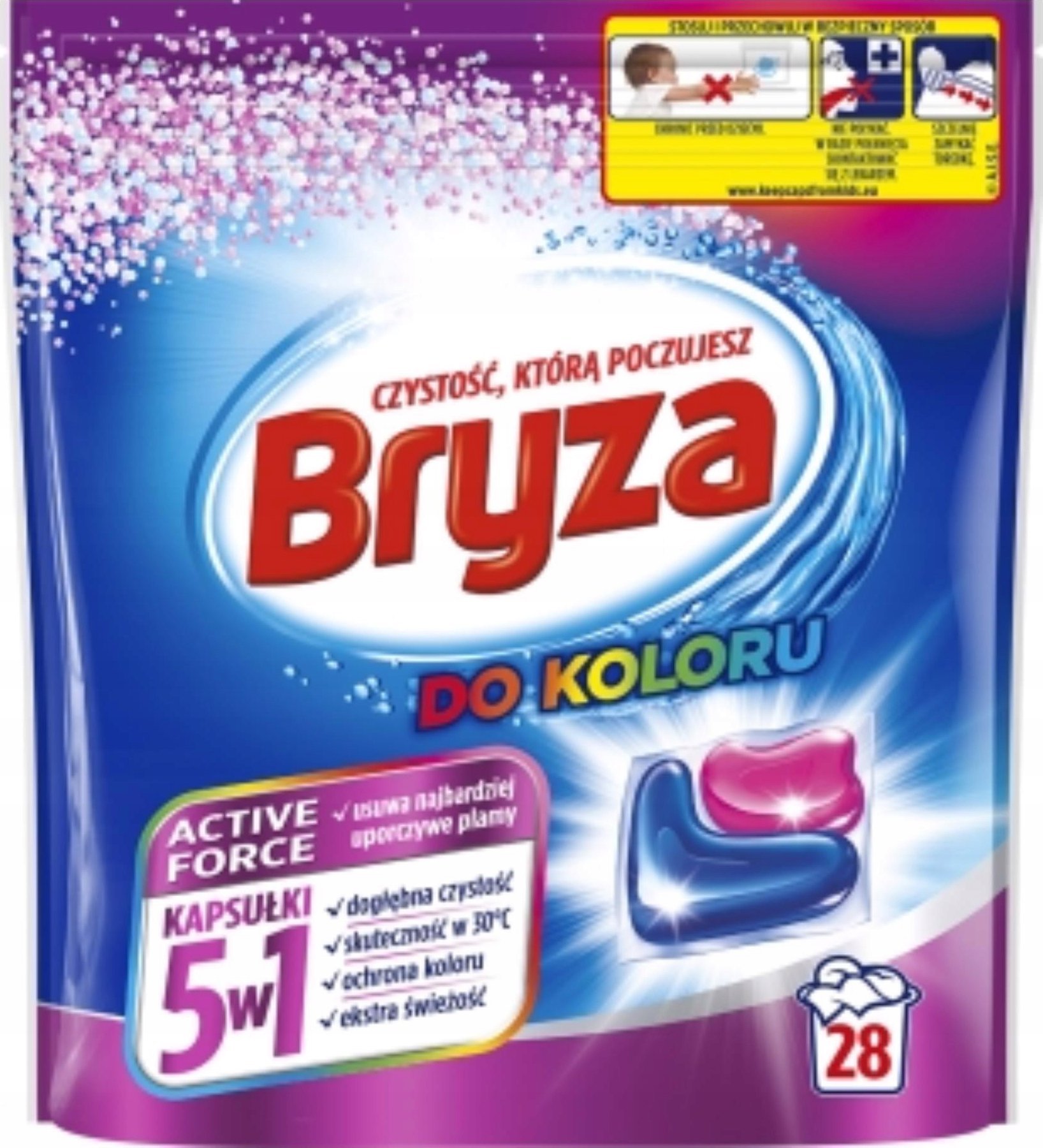 Bryza Kapsułki do prania BRYZA Active Force 5w1 do koloru 28 szt