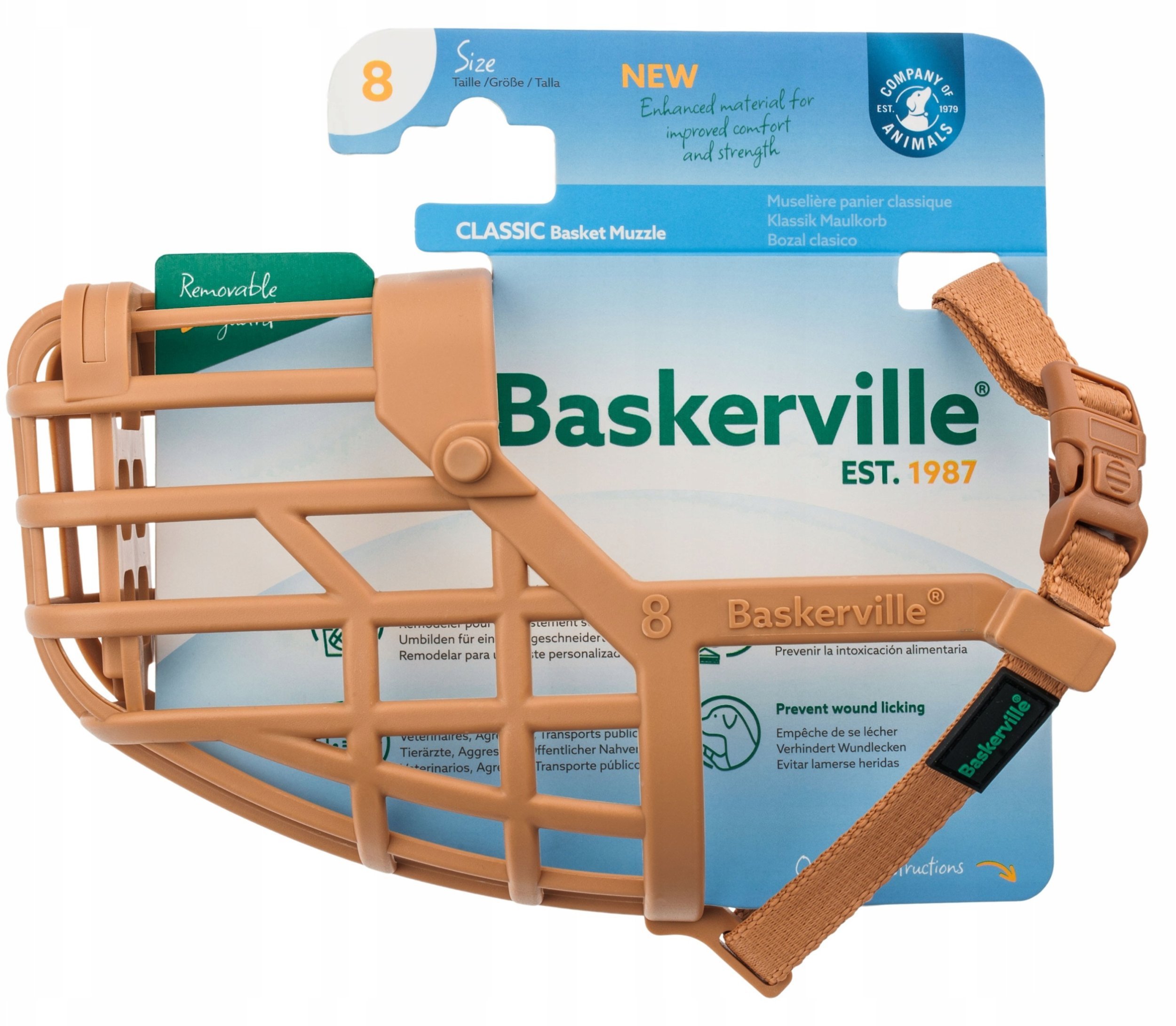 BASKERVILLE KAGANIEC CLASSIC 8 BEŻOWY dł. 7,5cm obwód 32cm