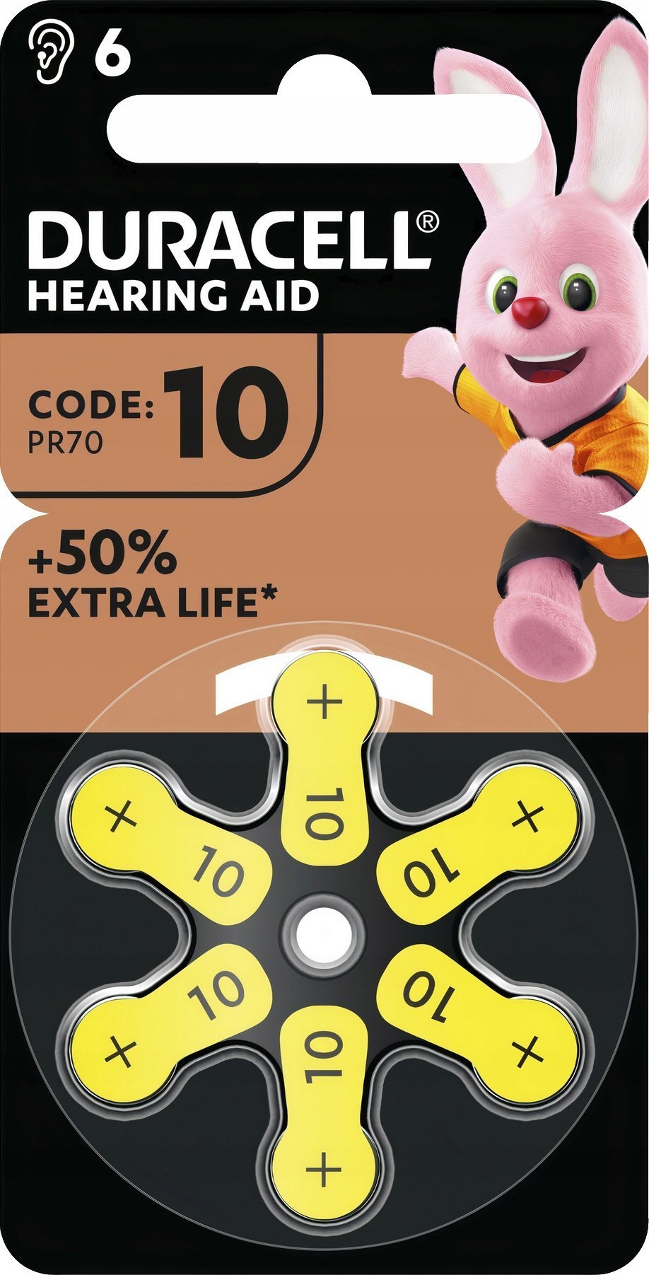 Duracell Bateria Aparaty słuchowe EasyTab 10 (PR70) 6St.