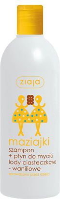 Ziaja Maziajki Szampon + Płyn do mycia lody ciasteczkowo-waniliowe 400ml