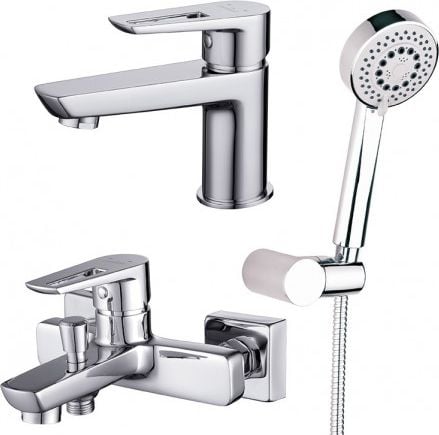 Cersanit MILLE Zestaw: Bateria Umywalkowa + Wannowa + Zestaw Natryskowy Lano S952-003