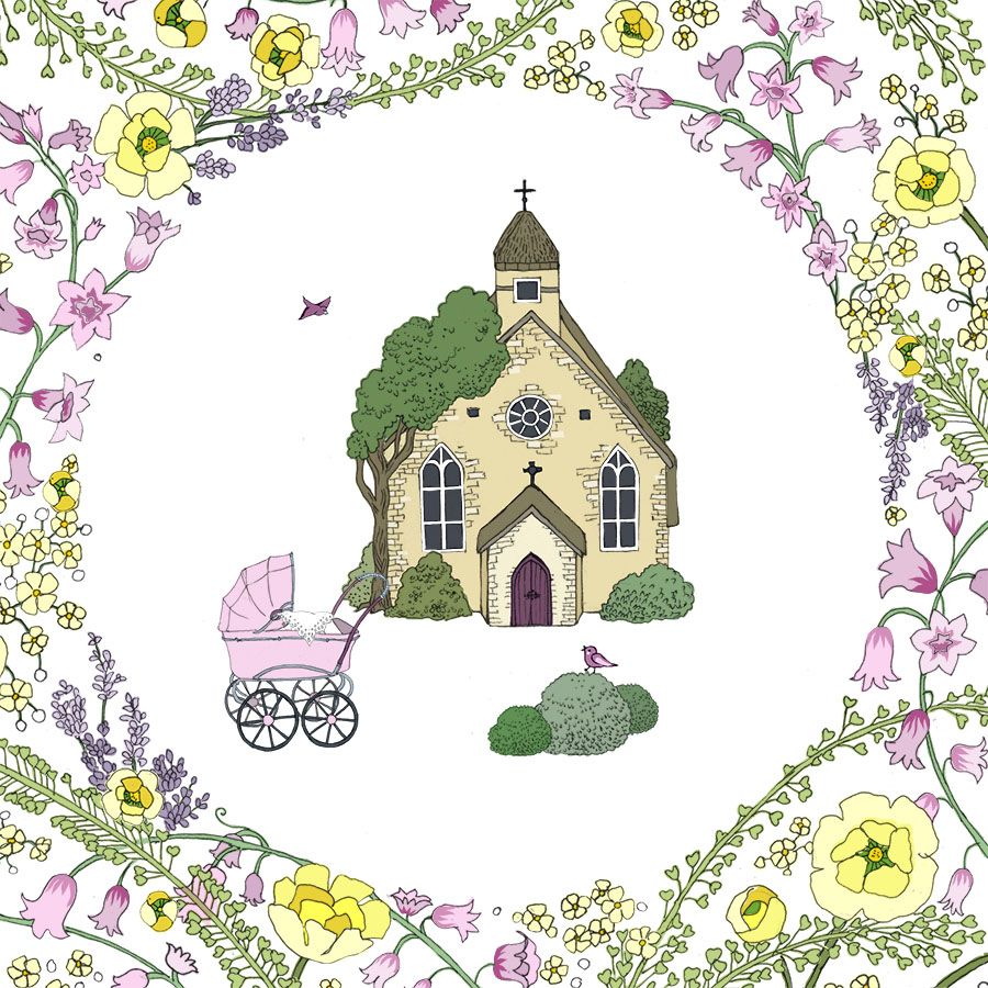 Clear Creation Karnet Swarovski kwadrat z okazji narodzin dziewczynki (CL2406)