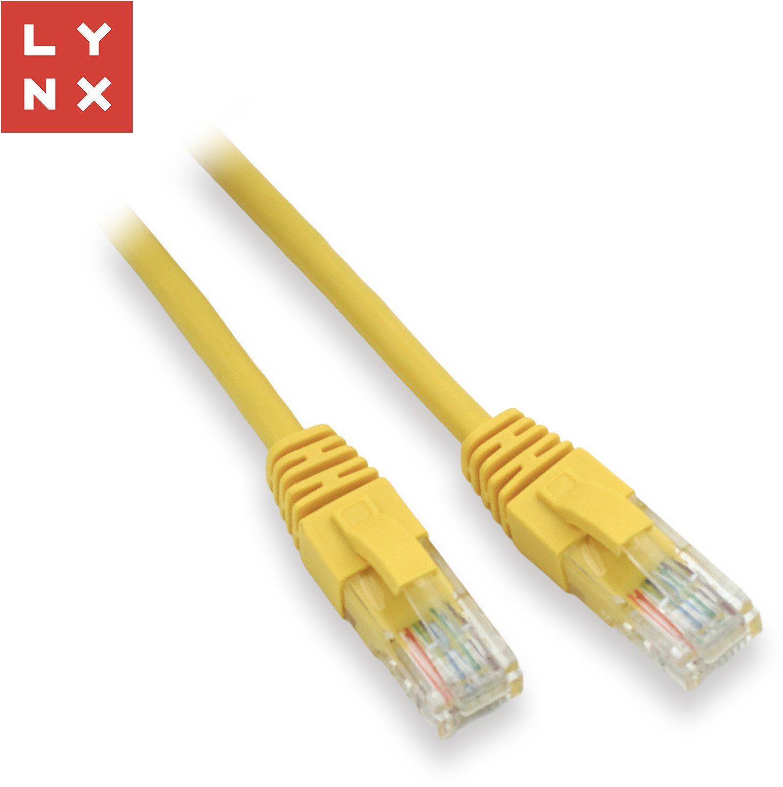 LYNX UTP patch kabel Cat5e, PVC, CCA, 0,3m, žlutý (balení obsahuje 10ks)