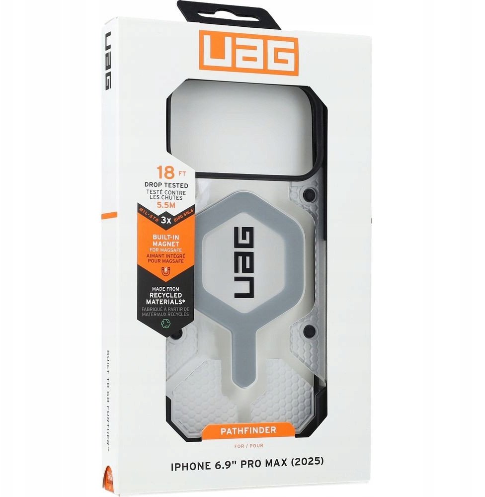 UAG Pathfinder Clear MagSafe - etui do iPhone 17 Pro Max kompatybilne z MagSafe (ice/silver)