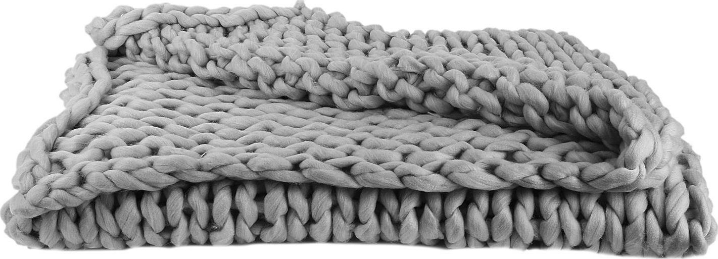 Intesi Koc Chunky gruby szary dzianinowy