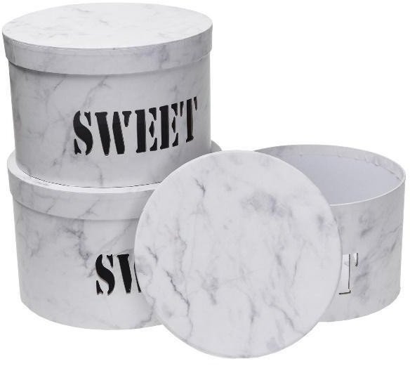 Pudełko Flower Box 3szt Sweet biały ROZETTE