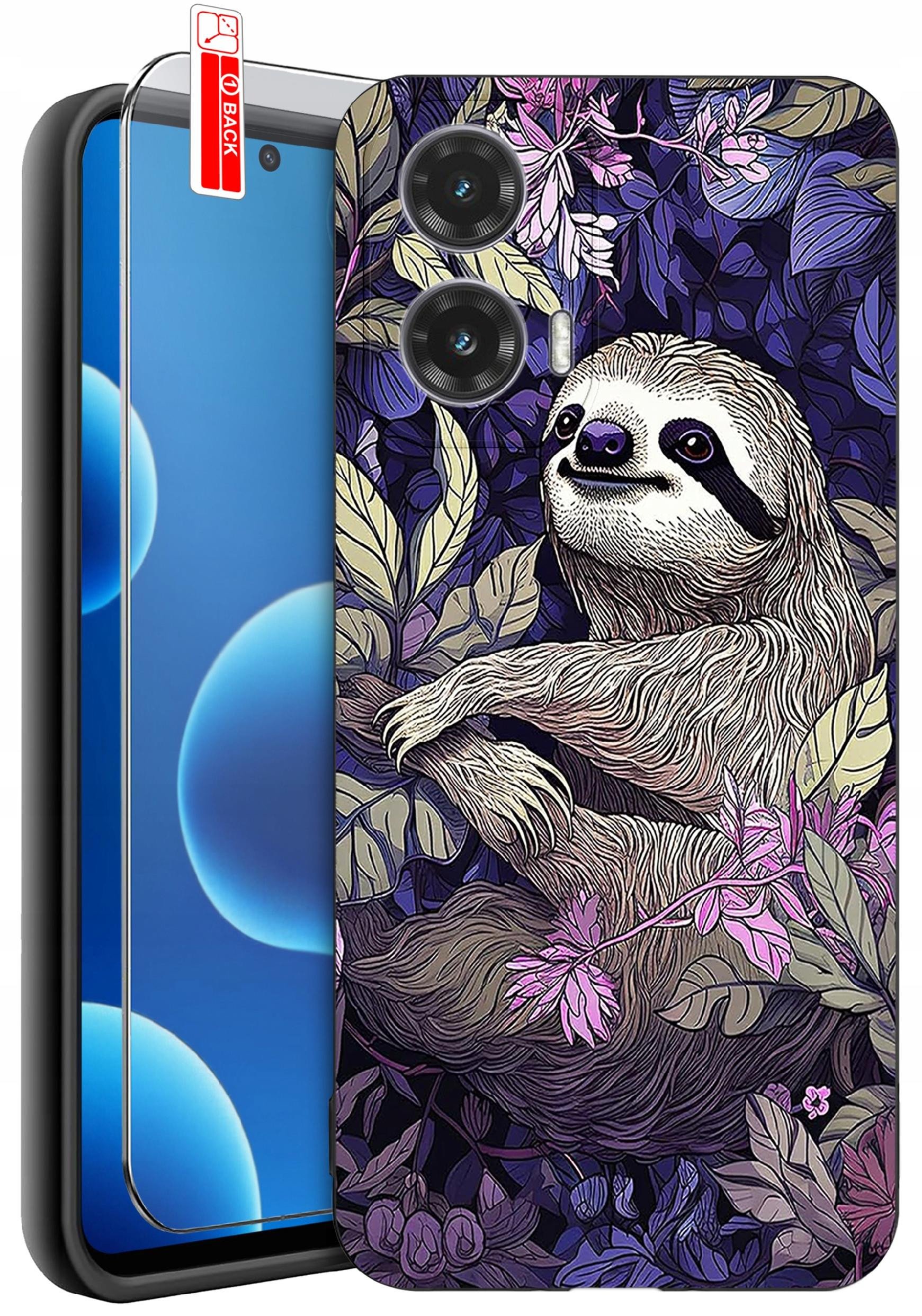 ETUI do Motorola Moto G45 5G | WZORY | SILIKONOWE MATT CASE + SZKŁO 9H