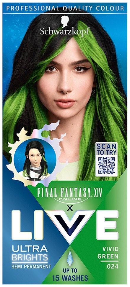 Schwarzkopf Live Ultra Brights X Final Fantasy XIV Online farba do włosów 024 Vivid Green