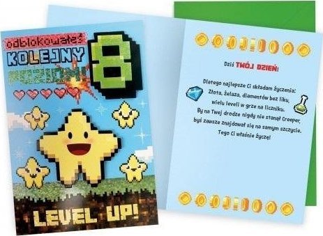 KUKARTKA Karnet Urodziny 8 level up