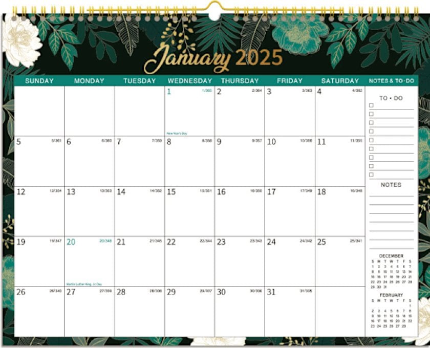 Vægkalender Blomster A3 2025