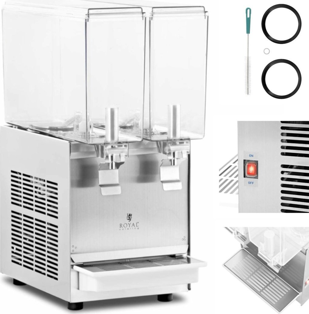 Dyspenser dozownik chłodzący do soków napojów podwójny 2 x 10 l 290 W