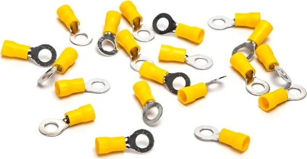 Aigostar Preizolowane zaciski tłoczone na zimno RV5.5-6 20 szt., żółte Preizolowane zaciski tłoczone na zimno RV5.5-6 20 szt., żółte