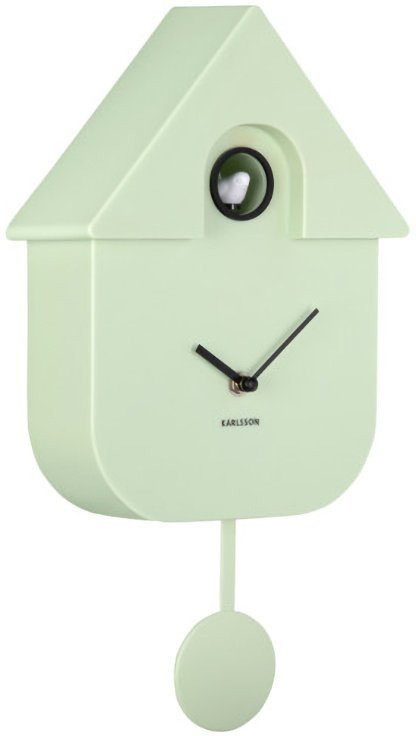 Zegar z kukułką i wahadłem Karlsson KA5768LG jasnozielony Modern Cuckoo .