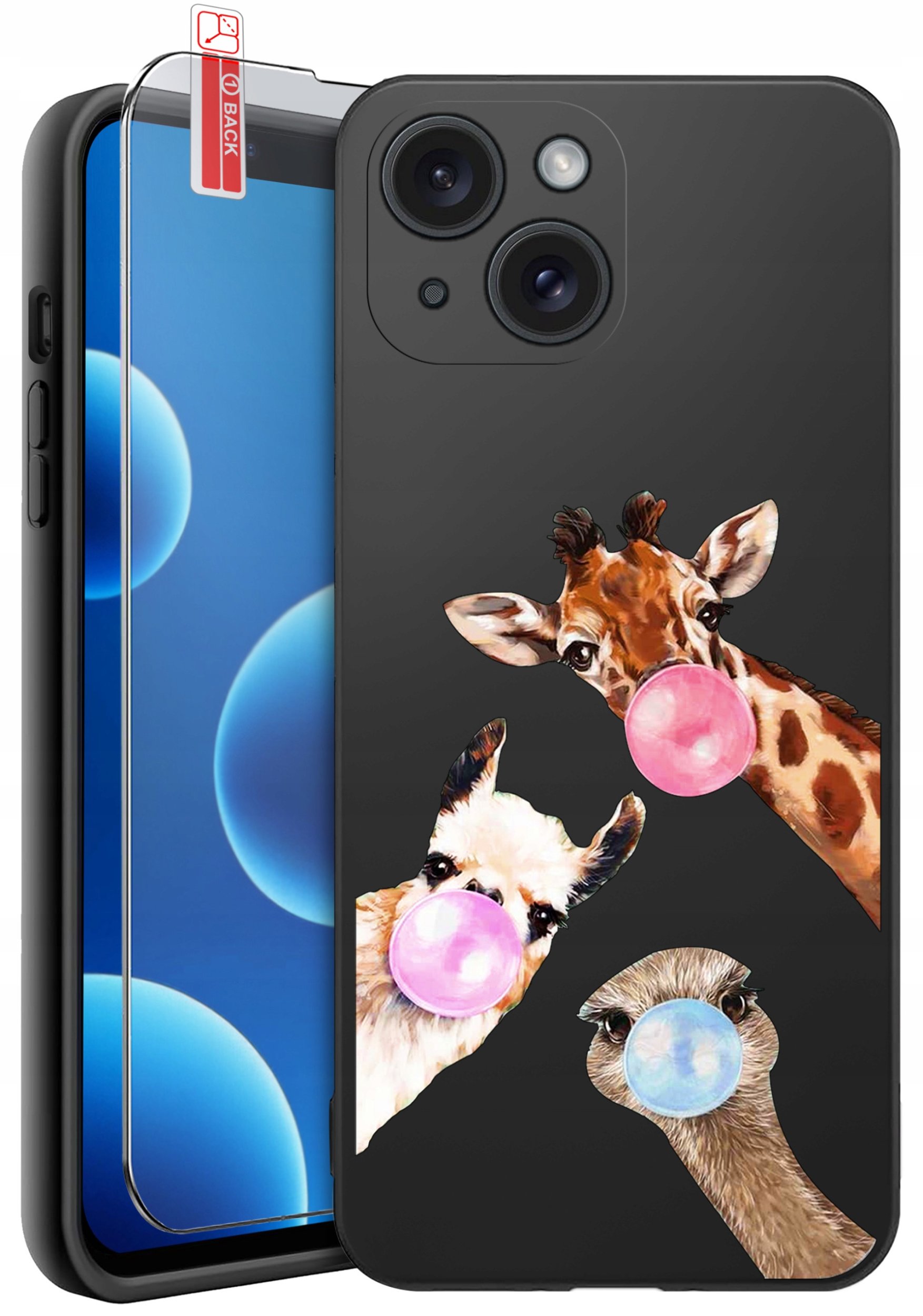 ETUI do iPhone 13 | 14 | WZORY | SILIKONOWE MATT CASE + SZKŁO 9H