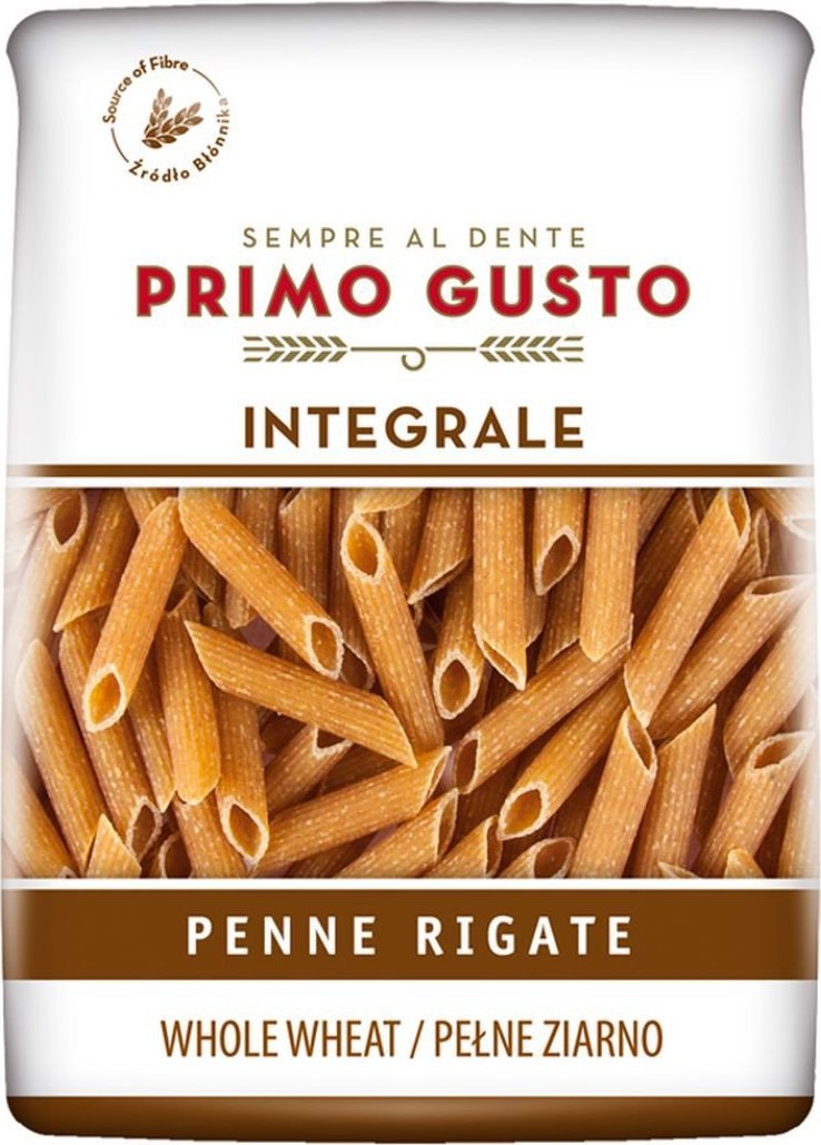 Primo Gusto Primo Gusto Integrale Makaron pełnoziarnisty rurka skośna 500 g
