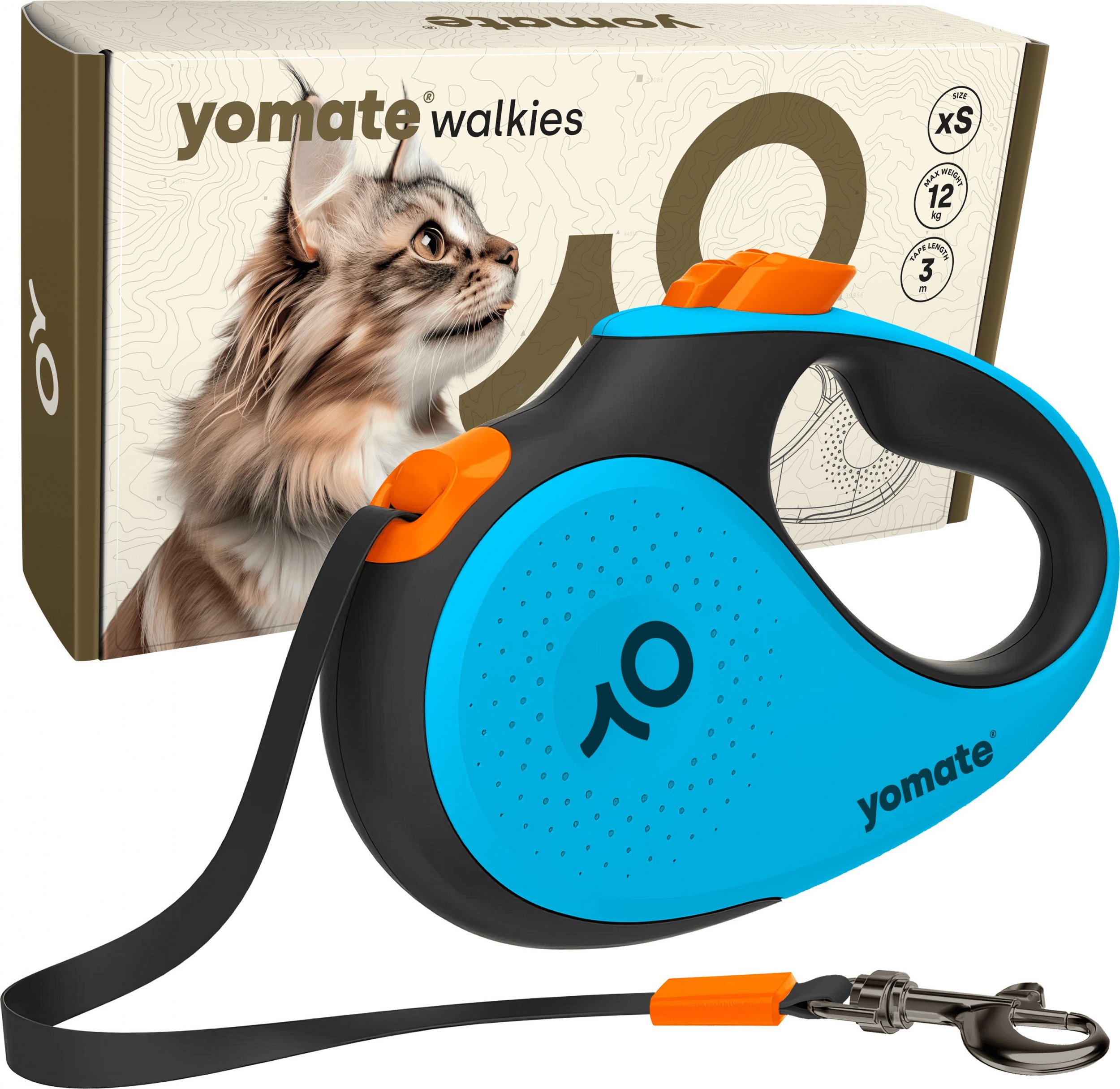 Yomate YOMATE! LEKKA PORĘCZNA SMYCZ AUTOMATYCZNA DLA KOTA Z BLOKADĄ