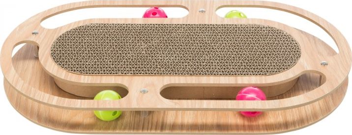 Trixie Drapak kartonowy z zabawkami, drewno/karton, z kocimiętką