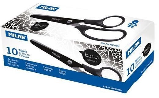 Nożyczki szkolne czarne (10szt) MILAN