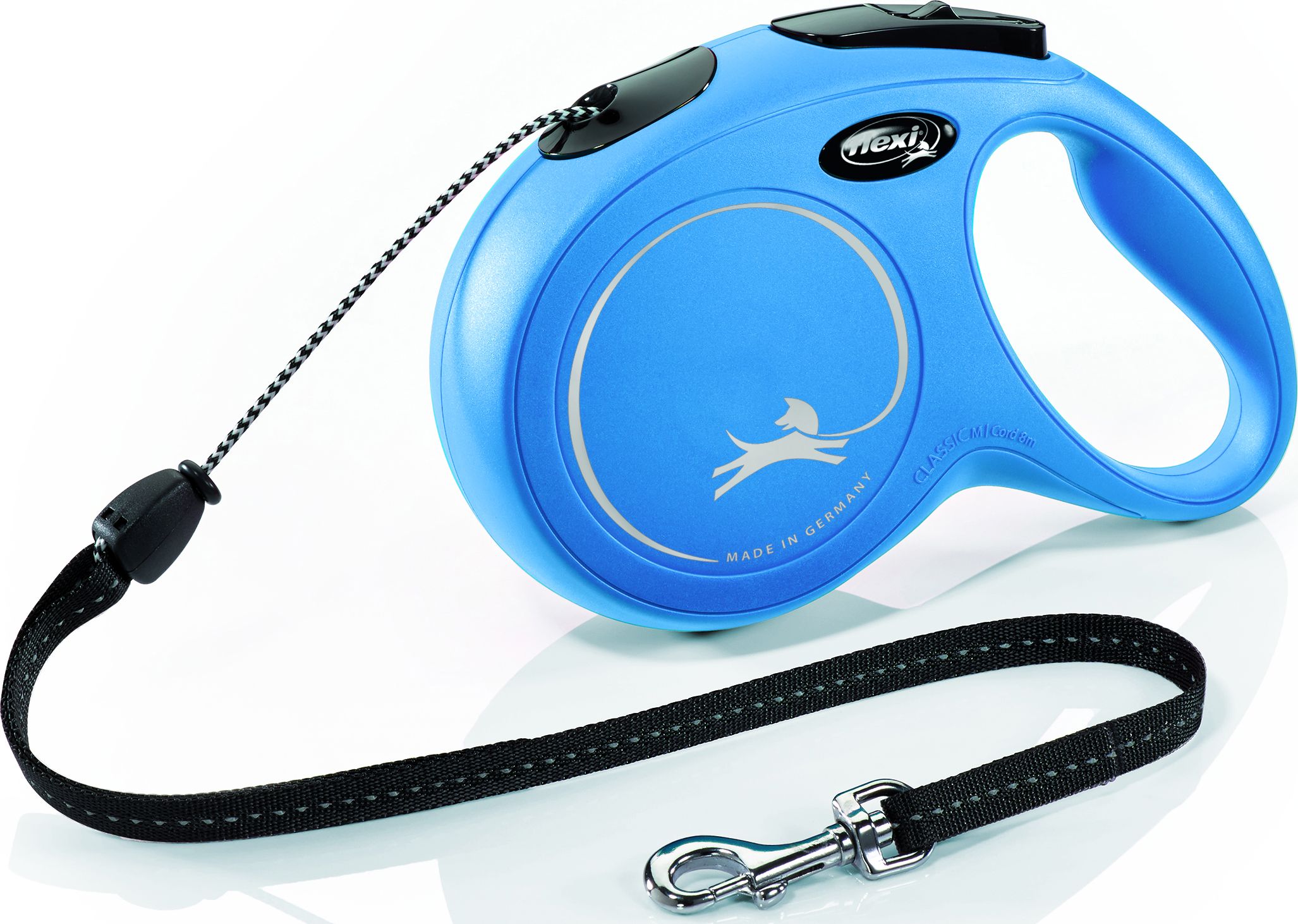 Flexi New Classic Smycz automatyczna Linka M 8m Niebieska