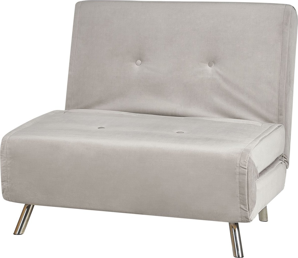 Beliani Sofa rozkładana welurowa jasnoszara FARRIS