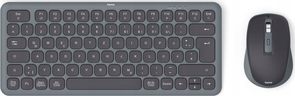 Klawiatura + mysz Hama Zestaw klawiatura i mysz WKM-500 Czarno-szara