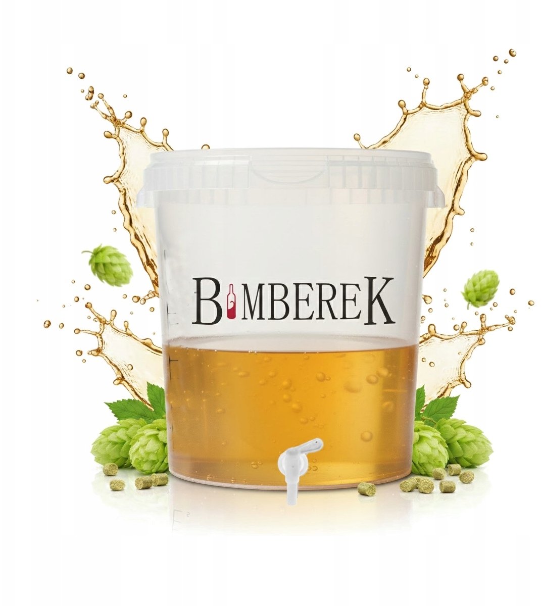 POJEMNIK FERMENTACYJNY 33l Z KRANEM WIADRO BEZBARWNE NA NALEWKI WINO PIWO