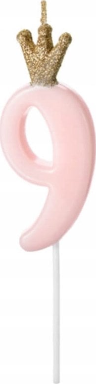 Świeczka urodz.Cyferka 9 j.róż 9,5cm 71855
